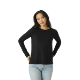 Women's Merino Wool Blend Crew Neck Long Sleeve T-Shirt