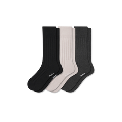 Women's Merino Cashmere Blend Rib Calf Sock 3-Pack